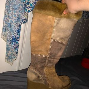 LOWER EAST SIDE PATCH WORK ZIP UP BOOTS